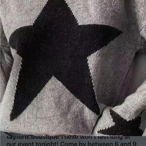 Gray Star Pattern Sweater